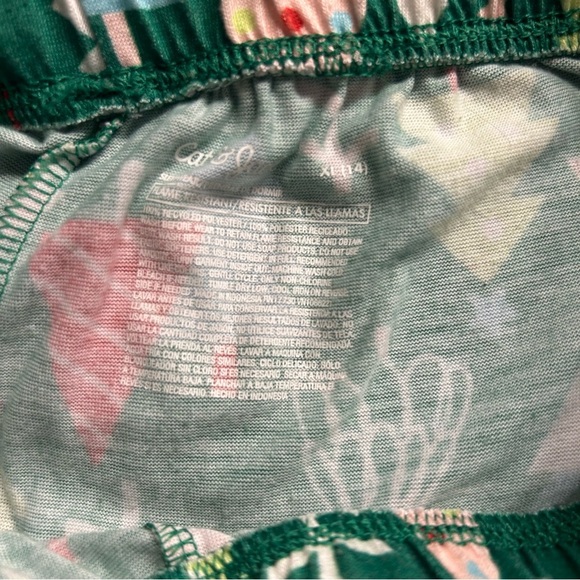 Cat & Jack Girls Holiday 2-Piece Pajamas, Size 14, Christmas Trees, Pink, Green - Picture 8 of 8